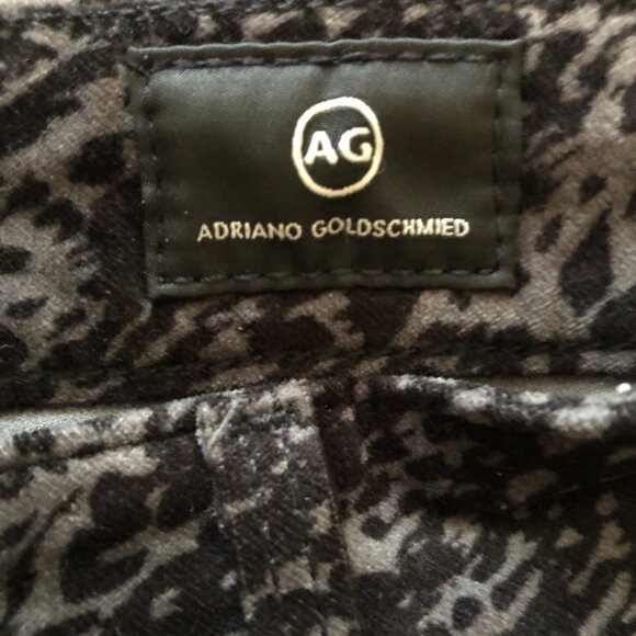 AG FARRAH SKINNY ANKLE HIGH RISE GREY BLACK LEOPARD STRETCH VELVET 25 NWOT - Picture 6 of 13